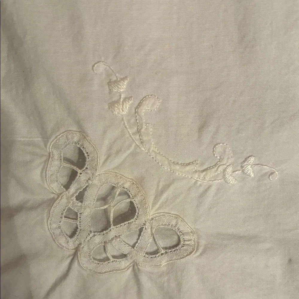 Embroidered White Pillowcase